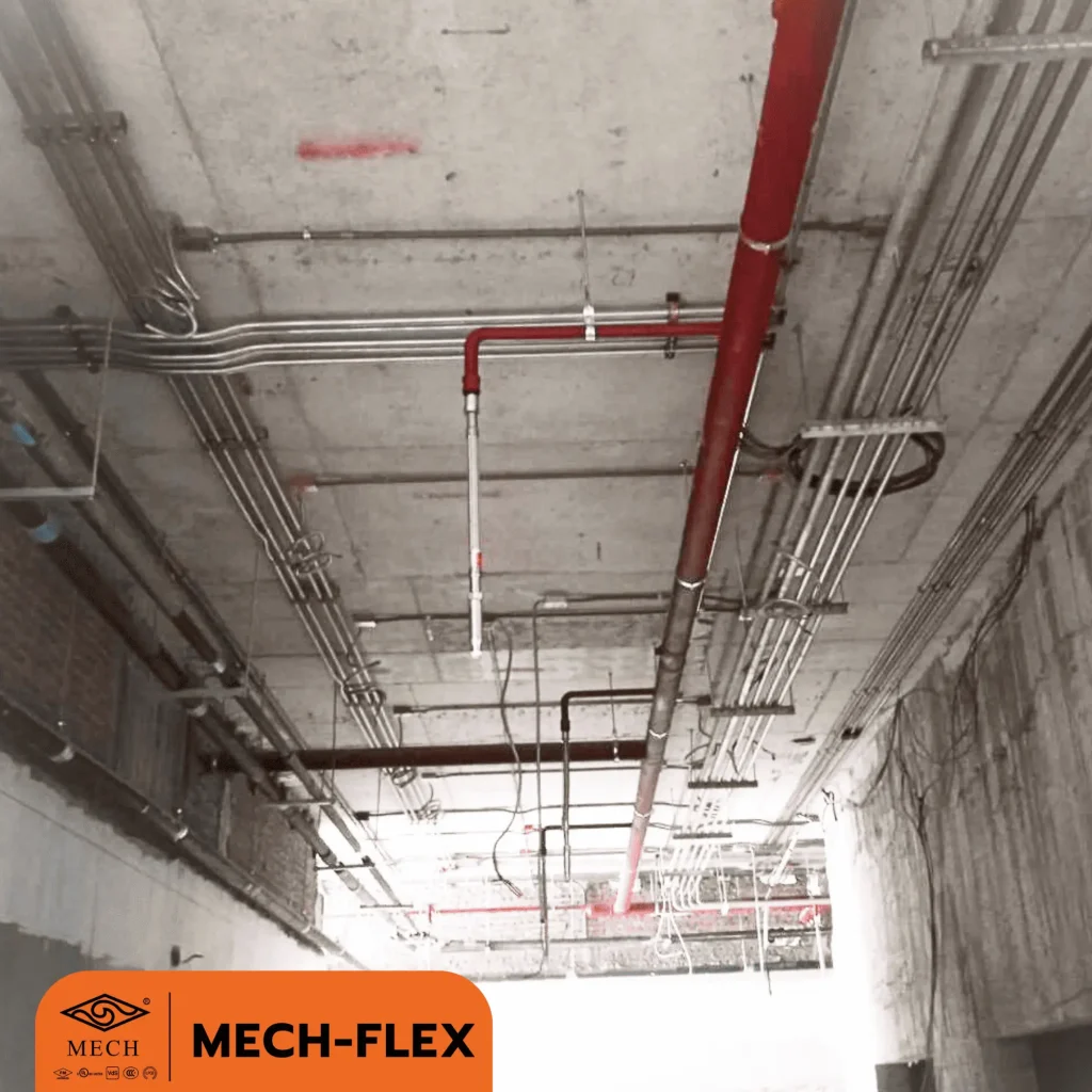 ข้อต่อสายอ่อนดับเพลิง Flexible Sprinkler Hose ติดตั้งด้วยแรงงานคนเดียว ประหยัดเวลาหน้างาน