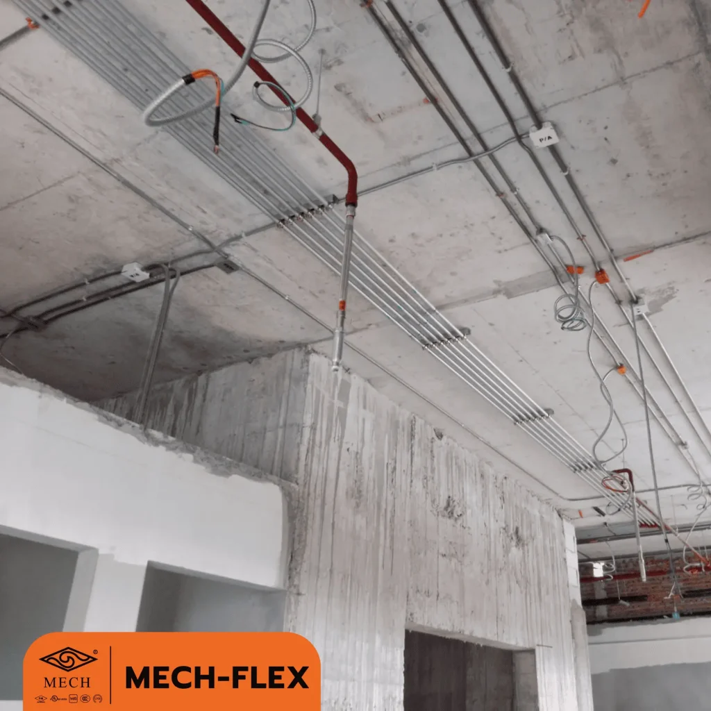 ข้อต่อสายอ่อนดับเพลิง Flexible Sprinkler Hose ลดงานทับซ้อนงานฝ้า และงานระบบดับเพลิง